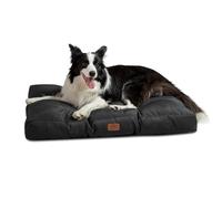 Bedsure Waterproof Dog Bed Large - Washable Dog Bed Mattress with Oxford Fabric, Pet Pillow Cushion for Crate, Black Cheap Dog Bed, 91x68x10cm, Black