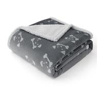 Bedsure Waterproof Dog Blanket - 89x63cm Puppy Dog Fleece Blanket for Small Dogs and Indoor Cats, Machine Washable, Reversible Pet Blankets Protects Bed and Sofa with Soft Plush, Grey