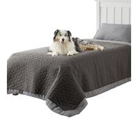 Bedsure Waterproof Dog Blanket for Dogs Washable - 173x208 cm Anti-Slip Dog Bed Covers for Couch Protection, Soft Pet Blanket Anti Scratches Dirty for Bed Furniture, Dark-Grey