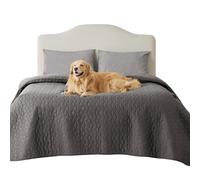 Bedsure Waterproof Dog Blanket for Dogs Washable - 208x208 cm Anti-Slip Dog Bed Covers for Couch Protection, Soft Pet Blanket Anti Scratches Dirty for Bed Furniture, Dark-Grey