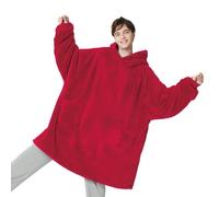 Bedsure Wearable Blanket Hoodie Women - Fluffy Fleece Hoodie Blanket for Adults Men, Warm Hooded Blanket as Gifts for Her, Grey, L