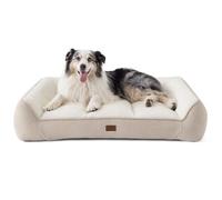 Bedsure XL Orthopedic Dog Beds Large - 106x76cm Extra Thick Supportive Dogs Sofa with Waterproof Washable Cover, Extra Large Pet Bed Sofa with Soft Plush Sherpa and Nonskid Bottom, Cream