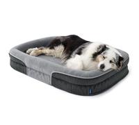Bedsure XL Pro Orthopedic Dog Bed, Oval Bolster Pet Bed, 114x81x18cm, Grey