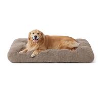 Bedsure XXL Dog Crate Bed Washable, Fluffy Mattress, 119x74cm, Camel | Calming Anti Anxiety Mat with Anti Slip Bottom, Thick Warm Plush Cushion for Extra Large Pets, Easy Clean