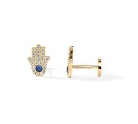 BEDT 1 Pair 925 Sterling Silver Trendy Cartilage Tragus Piercing Stud Earrings For Women Cz Zircon Evil Eye Snake Hamsa Ear Studs\