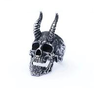 BEDT New Men's Rings Satanic Skull Horn Ring For Men Heavy Punk Goth Demon Jewelry Gifts