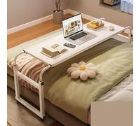 Bedtable,Adjustable Overbed Table with Wheels, Bed Laptop Tray Table, Rolling Height-Adjustable Over the Bed Table for Easy Use, Versatile Bedside Workstation (Color: White)