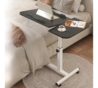 Bedtable,Adjustable Overbed Table with Wheels - Mobile Bed Desk, Bedside Laptop Table, Over The Bed Desk for Computer, Rolling Bedtable for Easy Use