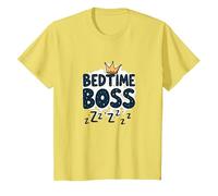 Bedtime Boss: Freak in The Sheets Funny Sleepy Crown T-Shirt, Kids, Lemon, 3 Years