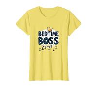 Bedtime Boss: Freak in The Sheets Funny Sleepy Crown T-Shirt, Women, Lemon, M