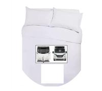 Bedtime Comforts Ltd CARAVAN/MOTOR HOME ISLAND BED DUVET COVER + 2 PILLOWCASES + DUVET (U Shape) Double WHITE