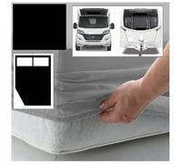 Bedtime Comforts Ltd CARAVAN or MOTOR HOME ""CORNER CUT OFF"" FITTED SHEET - 300 Thread Count Percale Material - Hand Made to Order - 8"" (20cm) (Black, Left Hand Cut Off)
