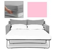 Bedtime Comforts Ltd SOFA BED PULL OUT BED FITTED SHEET 115cm x 180cm (45"" x 71"") OVER 20 COLOURS 300 Thread Count Percale - Hand Made to Order (4"") (Pink)