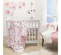 Bedtime Originals Blossom Pink Watercolor Floral 3-Piece Mini Crib Bedding Set
