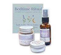 Bedtime Ritual Gift Box - Sleep Balm, Room & Pillow Mist and Mineral Bath Soak Set. Natural Essential Oils Aromatherapy Spa Gift for Her & Him - Relaxation, Stress Relief & Better Sleep Self Care Box