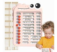 Bedtime Routine Board, Task Checklist, Whiteboard, Sliding Routine - With Checklist Slider, Reusable Self-Discipline Registration Board, Help with Routine