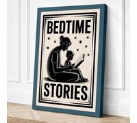 Bedtime Stories Typography Canvas Wall Art Print 18x12 Inch (46 x 30 cm)
