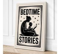Bedtime Stories Typography Canvas Wall Art Print 24x16 Inch (61 x 41 cm)
