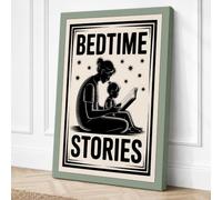 Bedtime Stories Typography Canvas Wall Art Print 24x16 Inch (61 x 41 cm)