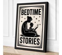 Bedtime Stories Typography Canvas Wall Art Print 36x24 Inch (91 x 61 cm)