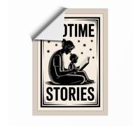 Bedtime Stories Typography Unframed Wall Art Print A1 (84.1×59.4cm), Wall Decor for Living Room, Bedroom, Office & Home, Art Gift