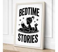 Bedtime Stories Vintage Canvas Wall Art Print 18x12 Inch (46 x 30 cm)