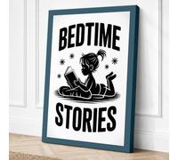 Bedtime Stories Vintage Canvas Wall Art Print 24x16 Inch (61 x 41 cm)