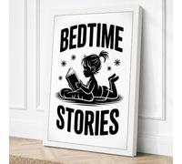 Bedtime Stories Vintage Canvas Wall Art Print 24x16 Inch (61 x 41 cm)
