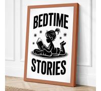 Bedtime Stories Vintage Canvas Wall Art Print 24x16 Inch (61 x 41 cm)