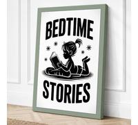 Bedtime Stories Vintage Canvas Wall Art Print 30x20 Inch (76 x 51 cm)