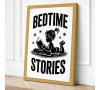 Bedtime Stories Vintage Canvas Wall Art Print 36x24 Inch (91 x 61 cm)