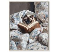 Bedtime Story Framed Canvas Print Bathroom Wall Decor by Art Remedy, Silver Frame, 16 x 20
