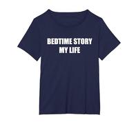 Bedtime Story My Life T-Shirt, Women's Plus, Navy, 2X