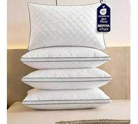 BEDTOVA Bed Pillows Reversible Queen Size Set of 4 Firm one Side Soft Other | Luxury Hotel Quality 3D Microfiber for Side, Back & Stomach Sleepers, Breathable Cover to Reduce Neck Pain