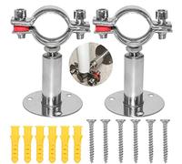 Beduan 1.25 Inch Stainless Steel Pipe Support Wall Ceiling Mount Strap Clamp Adjustable Bracket Holder for PVC Metal Water Tube Fitting (Range 32-34mm)