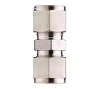 Beduan 304 Stainless Steel Compression Tube Fitting, 1/16" x 1/16" Tube OD, Straight Connect, Double-Ferrule Adapter
