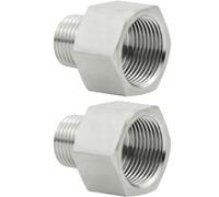 Beduan Garden Hose Adapter, 3/4'' GHT Female x 3/4'' NPT Male Connector, GHT to NPT Adapter Tap Connector Stainless Steel Garden Hose to Pipe Fittings Connect (Pack of 2)