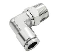 Beduan Push to Connect Fitting Elbow, 1/4" Tube OD x 3/8" NPT Male 90 Degree Elbow Adapter 304 Stainless Steel Air Union Fitting