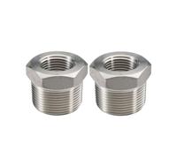Beduan Stainless Steel Reducer Hex Bushing, 1-1/2" Male NPT to 1/2" Female NPT, Reducing Cast Pipe Adapter Fitting(Pack of 2)