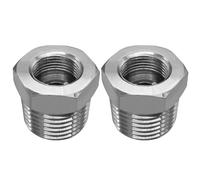 Beduan Stainless Water Line Adapter 3/8 Female to 1/2 NPT Male Reducer Hose Pipe Adapter Compression Fitting Home Supply Hose Stop Valve Pipe Connector with Flat inside(Pack of 2)