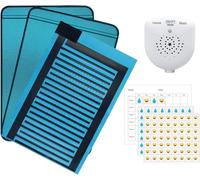 Bedwetting Alarm Pad for Boys and Girls, USB Rechargeable, Pee Alarm with Music Optional and Volume Control, Potty Training Urinary Mat for Children, Blue