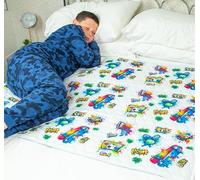 Bedwetz Potty Training Bed Pads | 2 Pack | 100% Waterproof Mattress Protector | Bedwetting Sheets, size fits Double Beds | Non Slip Mat with Side Wing Tucks | UK Brand | Graffiti