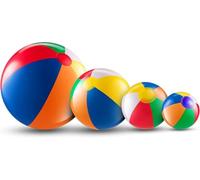 Bedwina 4-Pcs Assorted Inflatable Beach Balls - Rainbow Beach Balls for Kids in 6", 12", 16", 24" Sizes - Colorful Blow Up Pool Toys for Beach Games, Summer Party Decor & Outdoor Fun