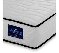 Bedzonline 4FT6 Hydro Pocket Spring Memory Mattress with Cashmere-Infused Knitted Fabric & Hand-Tufted Finish in White | Size: Double Bedzonline White Double