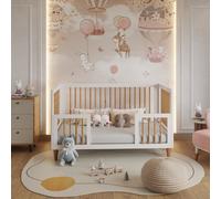 Bedzonline Pure Harmony White Baby Cot 140x70cm - Adjustable Height, Scandinavian Design, Durable & Safe Construction | Size: 140 cm x 70 cm Bedzonline White 140 cm x 70 cm