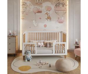 Bedzonline Pure Harmony White Baby Cot 140x70cm - Adjustable Height, Scandinavian Design, Durable & Safe Construction | Size: 140 cm x 70 cm Bedzonline White 140 cm x 70 cm