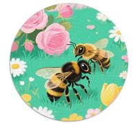 Bee 1000 Pieces Jigsaw Insect Circular Jigsaw for Adults And Kids Cool Unique Challenge Games Scene Creative 1000pcs (67.5x67.5cm)
