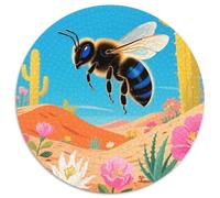 Bee 1000 Pieces Jigsaw Insect Circular Jigsaw for Adults And Kids Cool Unique Challenge Games Scene Creative 1000pcs (67.5x67.5cm)