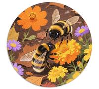 Bee 1000 Pieces Jigsaw Insect Round Puzzles for Adults And Kids Colorful Unique Challenge Games Scene Creative 1000pcs (67.5x67.5cm)