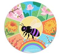 Bee 1000 Pieces Jigsaw Insect Round Puzzles for Adults And Kids Colorful Unique Challenge Games Scene Creative 1000pcs (67.5x67.5cm)